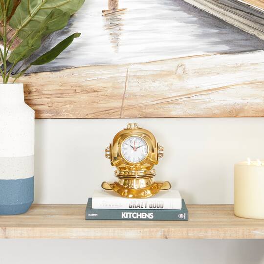 8" Brass Diver Helmet Clock